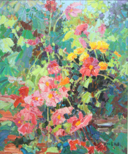 Eric K. Wallis - Flowering Color, oil on canvas, 1991