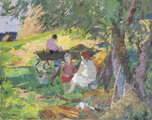 Descansando a la hora del almuerzo,  1970