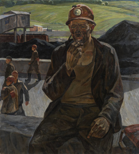 Retrato del minero de carbón después del trabajo  1960