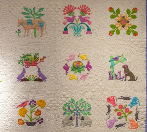 Kristine Haas, Higher Ground, Award of Excellence, 2025 Quilt Show. Quilted by Trish Bytheway.